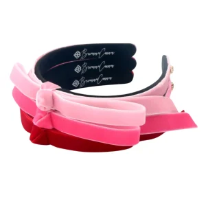 Thin Light Pink Ribbon Bow Headband-Brianna Cannon Outlet
