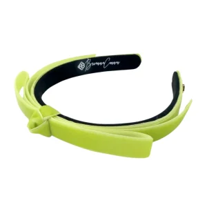 Thin Lime Velvet Ribbon Bow Headband-Brianna Cannon Online