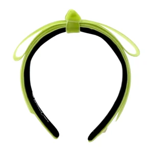 Thin Lime Velvet Ribbon Bow Headband-Brianna Cannon Online