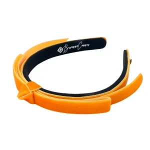 Thin Orange Velvet Ribbon Bow Headband-Brianna Cannon Discount