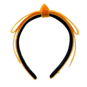 Thin Orange Velvet Ribbon Bow Headband-Brianna Cannon Discount