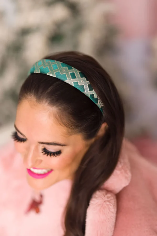 Thin Teal Interlock Headband-Brianna Cannon Online