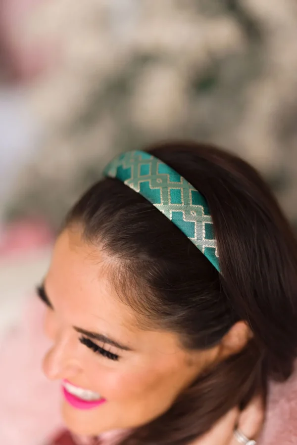 Thin Teal Interlock Headband-Brianna Cannon Online