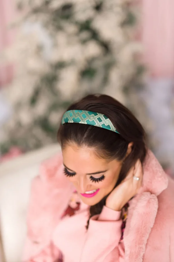 Thin Teal Interlock Headband-Brianna Cannon Online