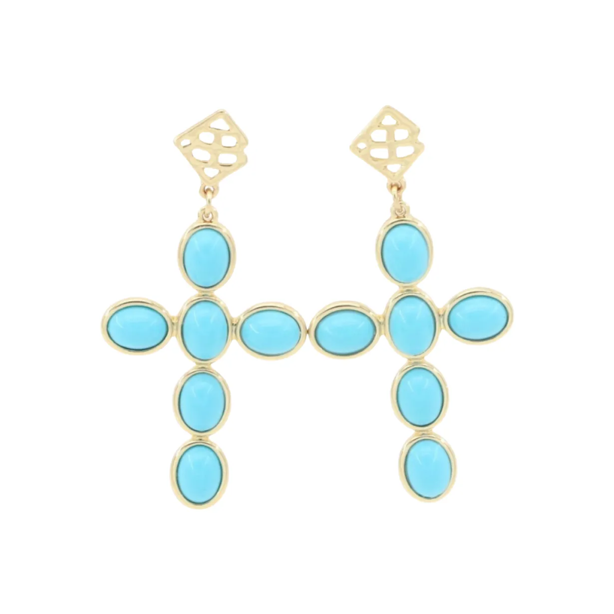turquoise_cabochon_cross__0.webp Turquoise Cabochon Cross Earrings-Brianna Cannon Online