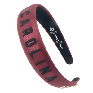 University of South Carolina Garnet Thin Embroidered Headband-Brianna Cannon Best