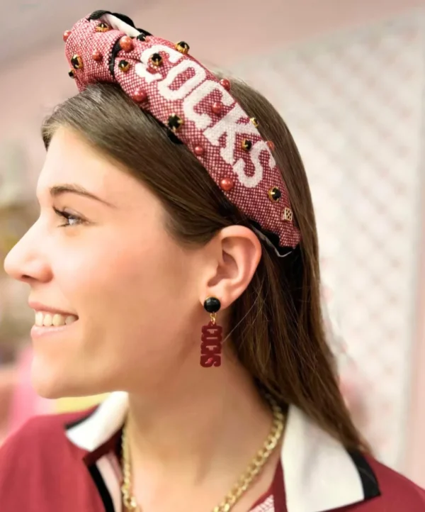 University of South Carolina Mini Garnet COCKS Earrings-Brianna Cannon Hot