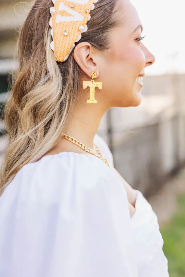 University of Tennessee Gold Logo Earring with BC Logo-Brianna Cannon Outlet