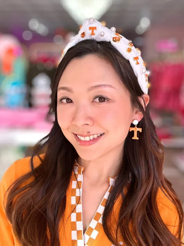 University of Tennessee Mini Orange Power T Earrings-Brianna Cannon Fashion