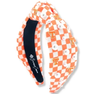 University of Tennessee Orange and White Checkerboard Tennessee Logo Headband-Brianna Cannon Best