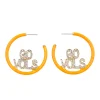 University of Tennessee Orange GO VOLS Pavé Hoop Earrings-Brianna Cannon Online