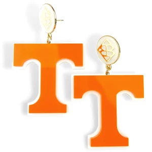 University of Tennessee Orange and White Power T Earrings-Brianna Cannon New