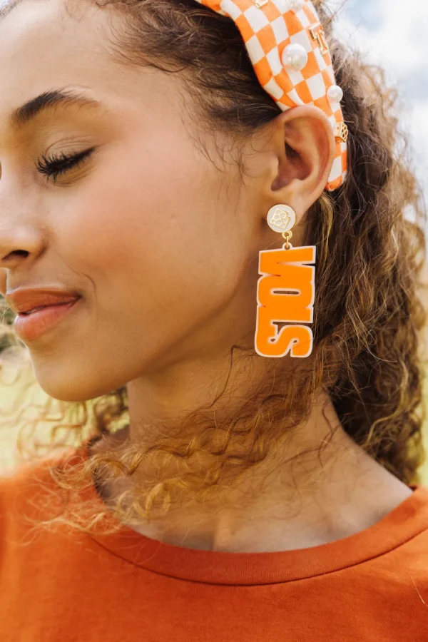 University of Tennessee Orange and White Checkerboard Tennessee Logo Headband-Brianna Cannon Best