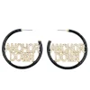 Vanderbilt ANCHOR DOWN Black Pavé Hoop Earrings-Brianna Cannon Outlet