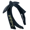 Vanderbilt Black Thin Embroidered Ribbon Bow Headband-Brianna Cannon Hot