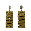 Vanderbilt Gold Glitter and Black ANCHOR DOWN Earrings-Brianna Cannon Hot