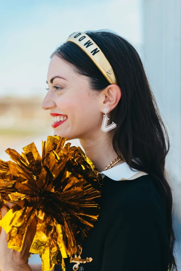 Vanderbilt Gold Logo Earring with BC Logo-Brianna Cannon Sale