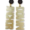 Vanderbilt Gold Tone ANCHOR DOWN Earrings with Black Druzy-Brianna Cannon Outlet