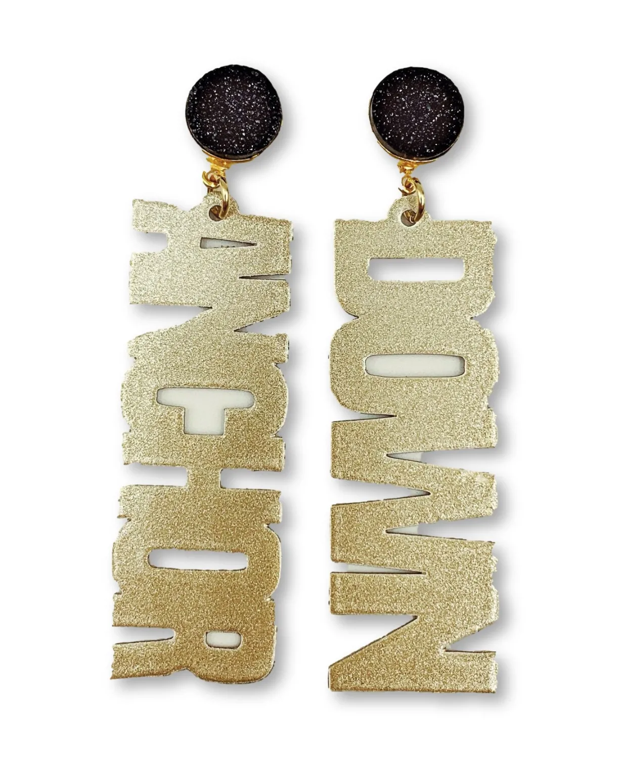 vanderbilt_gold_tone_anch_0-1.webp Vanderbilt Gold Tone ANCHOR DOWN Earrings with Black Druzy-Brianna Cannon Outlet