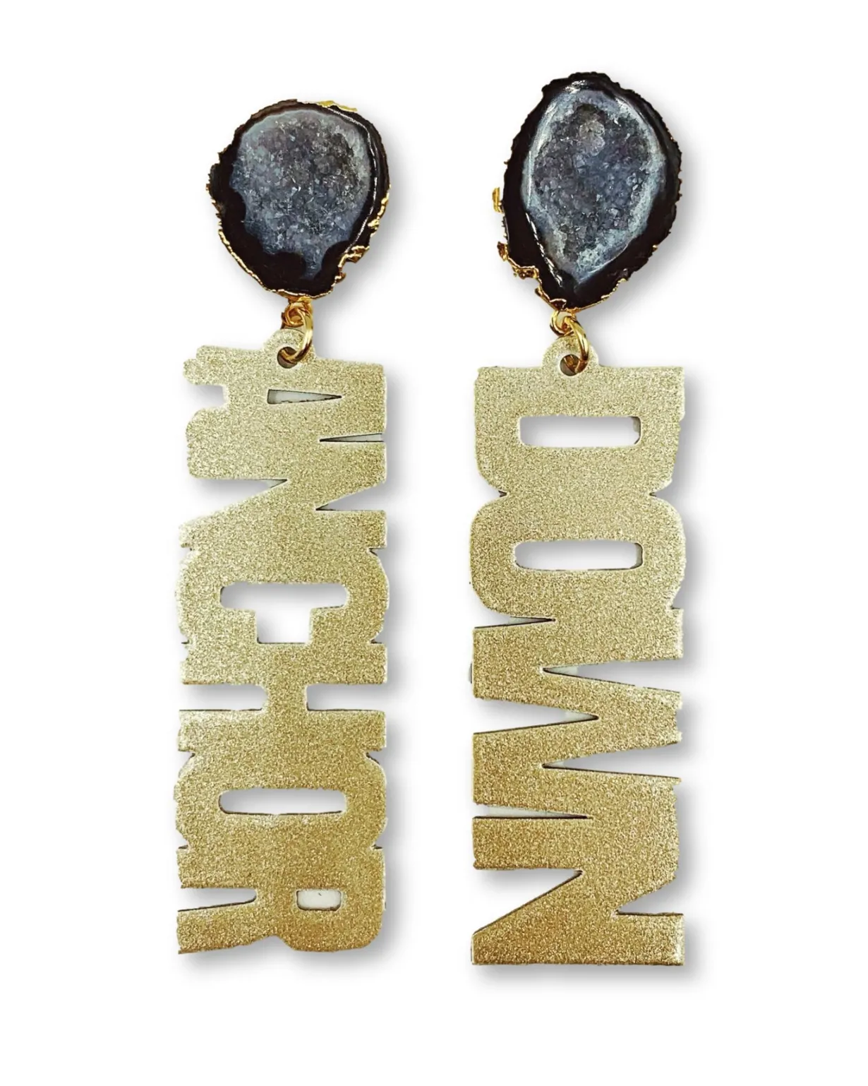 vanderbilt_gold_tone_anch_0-2.webp Vanderbilt Gold Tone ANCHOR DOWN Earrings with Black Geode-Brianna Cannon Best