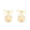 Vanderbilt Logo Pearl Medallion Earring-Brianna Cannon Outlet