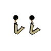 Vanderbilt Mini Gold and Black Logo Earrings-Brianna Cannon Clearance