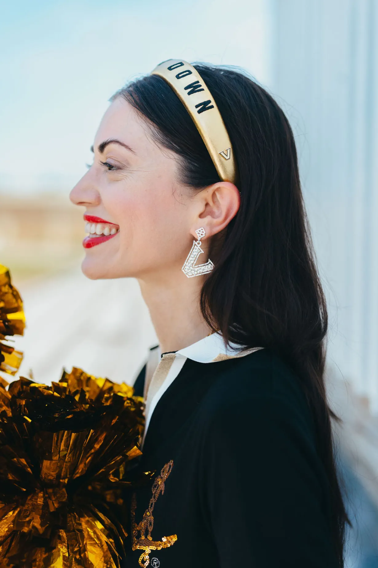 vanderbilt_silver_logo_ea_1.webp Vanderbilt Silver Logo Earring with BC Logo-Brianna Cannon Discount