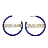 Virginia Navy Pavé Hoop Earrings-Brianna Cannon Discount