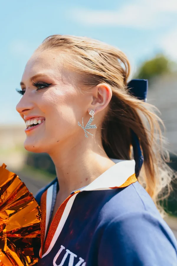 Virginia Silver Logo Earring with BC Logo-Brianna Cannon Online