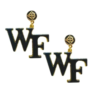 Wake Forest Black Logo Earrings-Brianna Cannon Sale