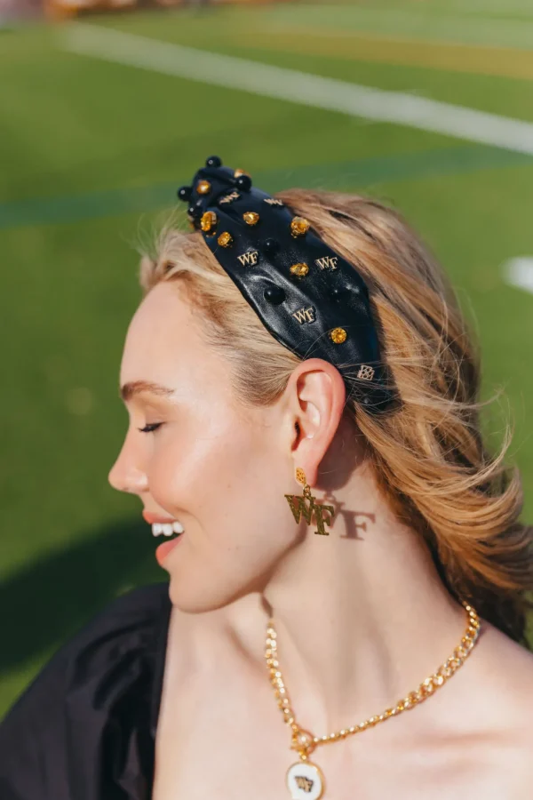 Wake Forest Black Logo Headband-Brianna Cannon Outlet