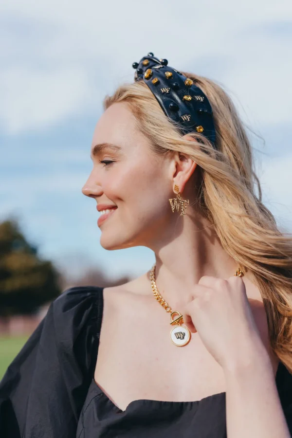 Wake Forest Black Logo Headband-Brianna Cannon Outlet