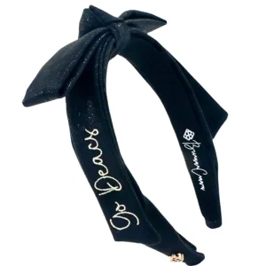 Wake Forest Black Thin Embroidered Ribbon Bow Headband-Brianna Cannon Hot