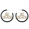 Wake Forest GO DEACS Black Pavé Hoop Earrings-Brianna Cannon Discount