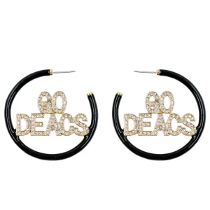 Wake Forest GO DEACS Black Pavé Hoop Earrings-Brianna Cannon Discount