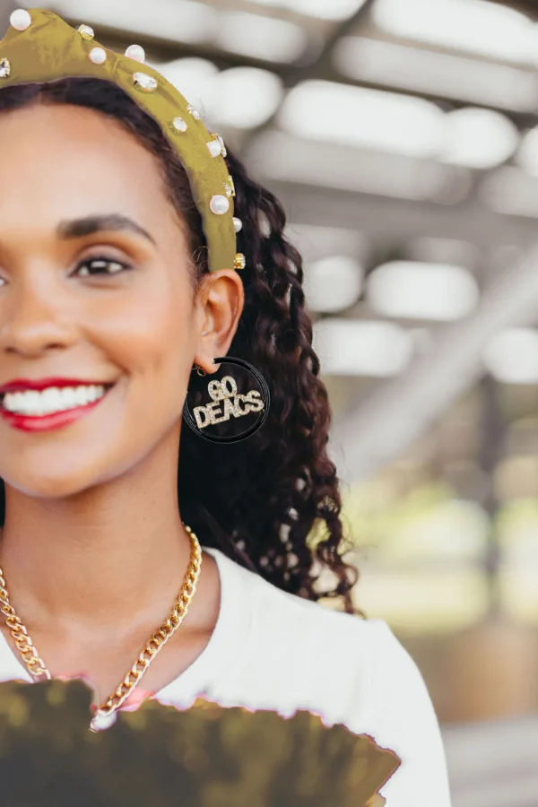 Wake Forest GO DEACS Black Pavé Hoop Earrings-Brianna Cannon Discount