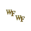 Wake Forest Gold Glitter Logo Stud Earrings-Brianna Cannon Outlet