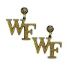 Wake Forest Gold Glitter Logo Earrings-Brianna Cannon Outlet