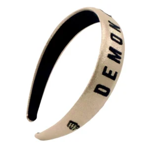 Wake Forest Gold Thin Embroidered Headband-Brianna Cannon Clearance