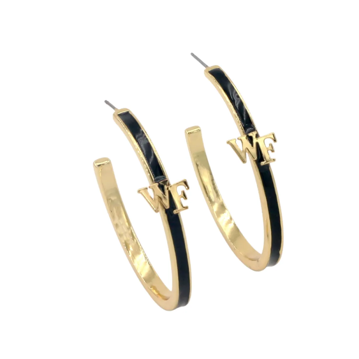 wake_forest_logo_hoop_ear_0.webp Wake Forest Logo Hoop Earring-Brianna Cannon Discount