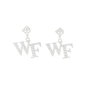 Wake Forest Silver Logo Earring with BC Logo-Brianna Cannon Outlet