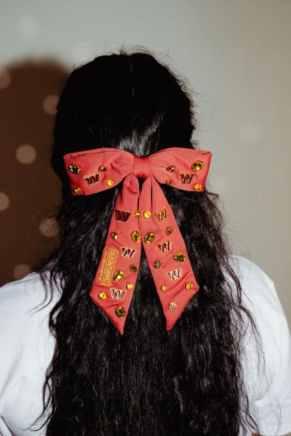 Washington Commanders Burgundy Bow Barrette-Brianna Cannon Hot