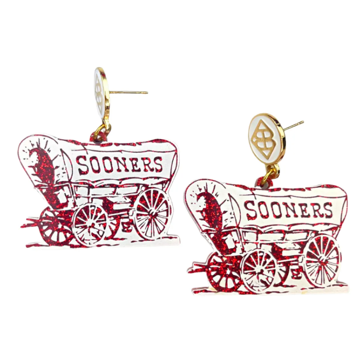white_and_crimson_glitter_0.webp White and Crimson Glitter Sooner Schooner Earrings-Brianna Cannon Sale