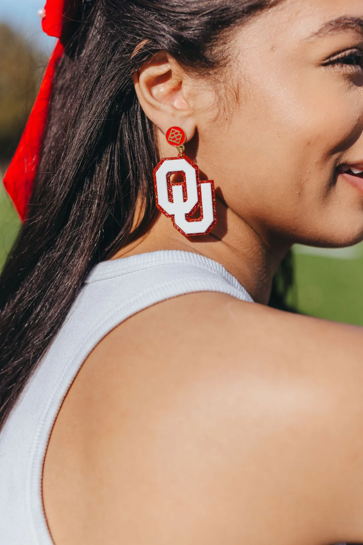 white_and_crimson_glitter_2-1.webp White and Crimson Glitter OU Earrings-Brianna Cannon Sale