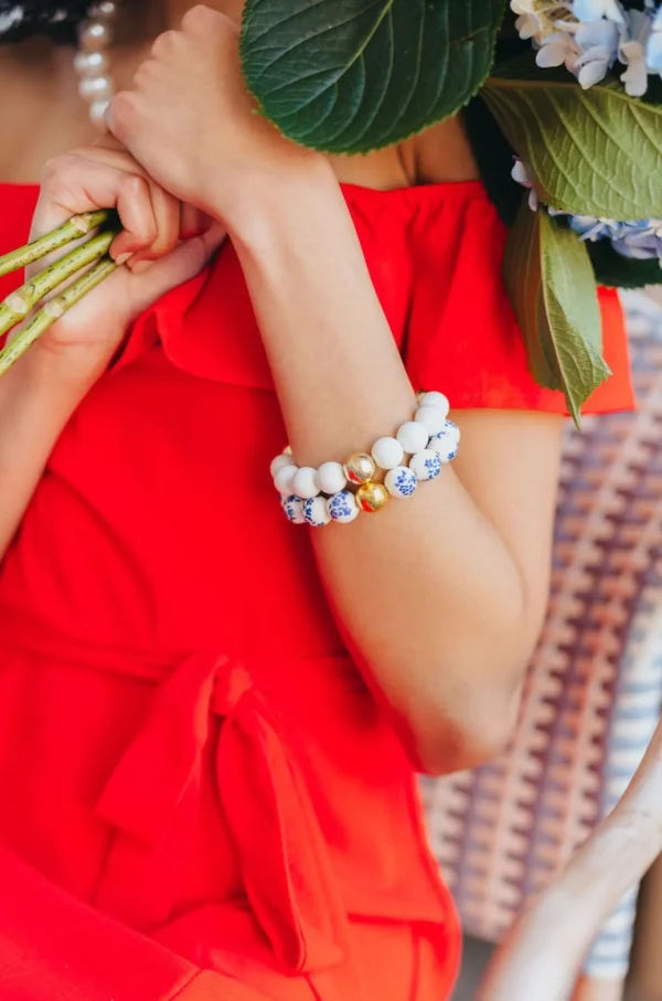 White Beaded Brianna Bracelet-Brianna Cannon Sale