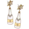 White Celebration Champagne Earrings-Brianna Cannon Fashion