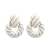 White Enamel Twist Earrings-Brianna Cannon Sale