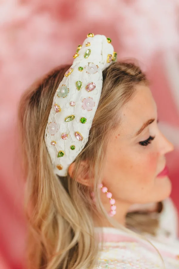 White Lace Fresh Blossom Headband-Brianna Cannon Clearance