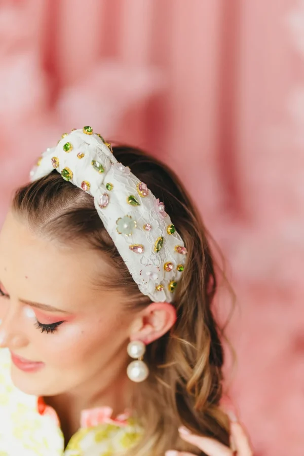 White Lace Fresh Blossom Headband-Brianna Cannon Clearance