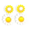 Yellow May Flowers Double Drop Earrings-Brianna Cannon New